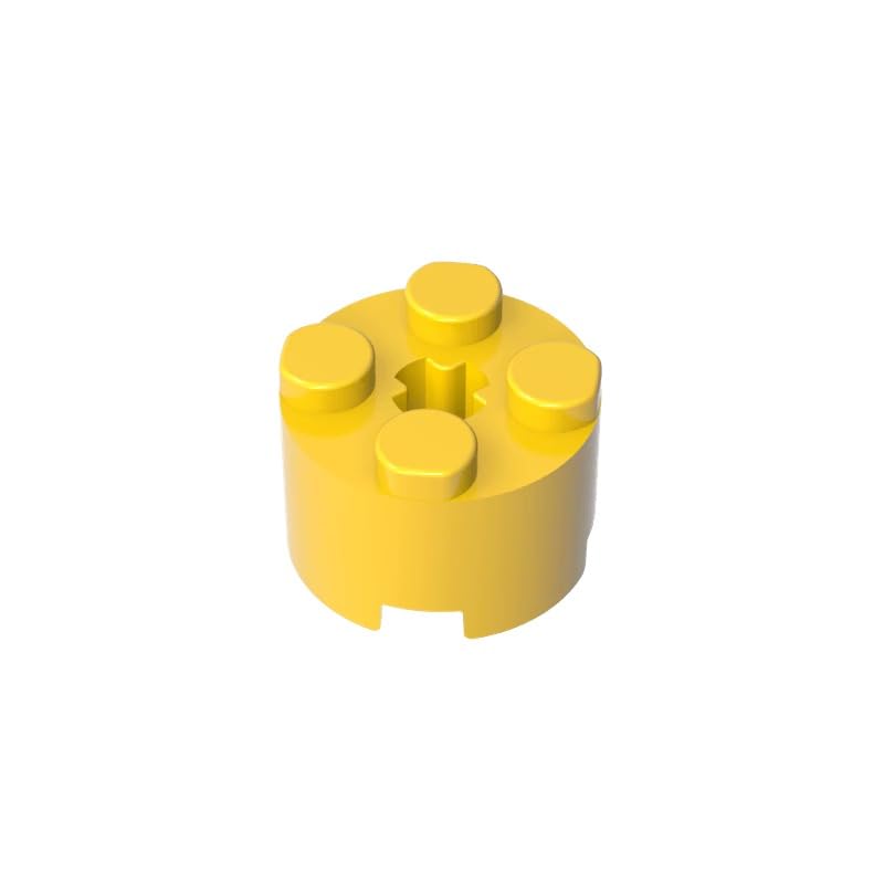 Gobricks 6143 Round Brick Brick Round 2x2 with Axle Hole 50 Pieces GDS-607 Compatible with Lego Building Blocks Color:Yellow โ image 1