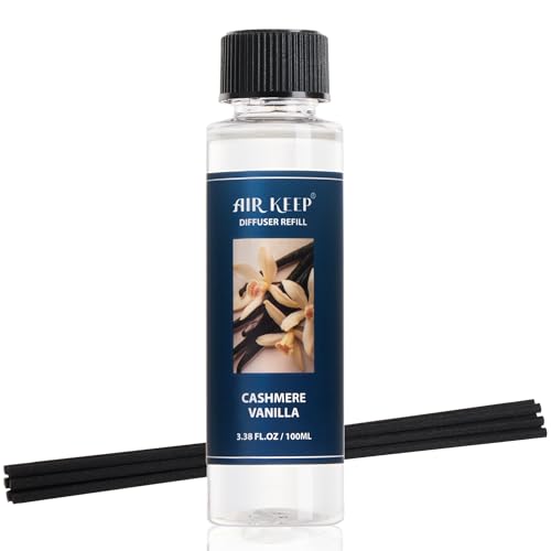 Image of Airkeep Reed Diffuser Oil Refill /Cashmere Vanilla /3.38 oz / 1 Pack /Air Freshener & Aromatherapy Essential Oil Blend for Home Fragrance - Scented Refill Oil for Bathroom, Bedroom & Home Decor
