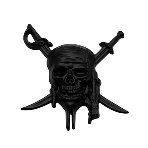 Image of Pirate Plus Black Pearl Edition Trunk Side Rear Front Hood Door Emblem Decal 3D Letter Badge Sticker (Matte Black)