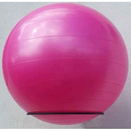 Suporte Bola Suiça Preto Reforçado De Parede Resistente Pilates Fisioterapia Musculação Fitness Acad