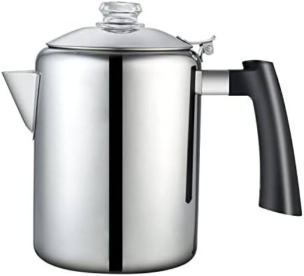 Cook N Home 8-Cup Stainless Steel Stovetop Coffee Percolator Pot Kettle, Tea