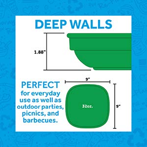 Re Play Made In Usa Recycled Products - Set Of 4-9" Heavy Duty Eco Friendly Dining Plates And 20 Oz. Bowls, Great For Outdoor, Camping, Party, Tailgating Or Everyday Dining - Grey #TOP2
