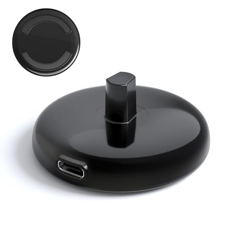 Type C Viaje Cargador para Cepillo Dental eléctrico Compatible con Cepillo de Dientes eléctrico Braun/Oral-B Pro/iO/D Serie, Mini Base de Cargador Portátil (Negro)