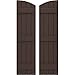 Ekena Millwork ARW401BE414X79TBH Americraft Four 3 Exterior Real Wood Joined Board-n-Batten Shutters w/Elliptical Top (Per Pair), 14"W x 79"H, Raisin Brown