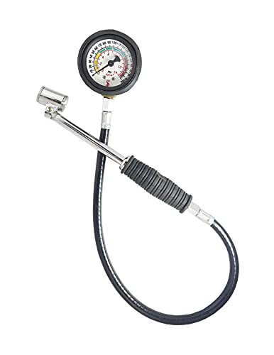 Image of S.I Tyre pressure Gauge with Hose & TTC, 200PSI Car Truck Heavy Duty Premium Tyre Pressure Gauge Air Pressure Check Gauge