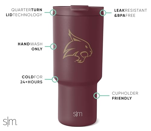 Image of Simple Modern Texas State Bobcats Tumbler with Straw | 30oz | Collegiate