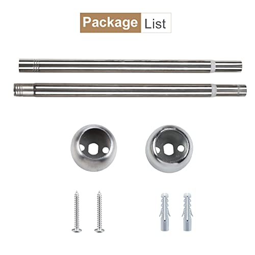 Closet Rod, Closet Rods For Hanging Clothes, Adjustable Cloth Rod For Wardrobes, Shoe Cabinets, Silver (28-50'') #TOP4
