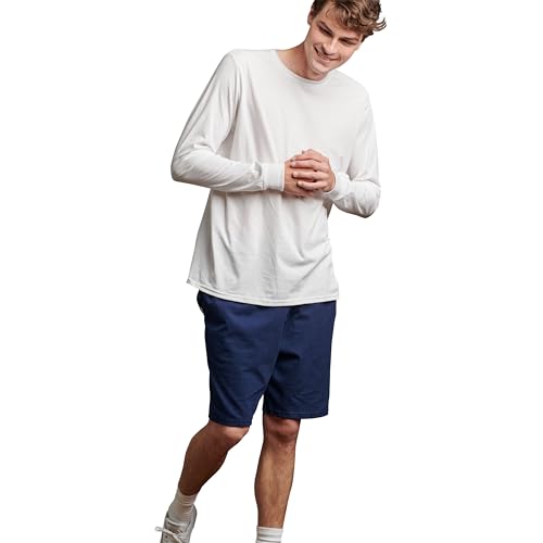 Russell Athletic Men's Relaxed Fit 9" Cotton Shorts with Pockets, Adjustable Elastic Waist, Sizes S-4X2