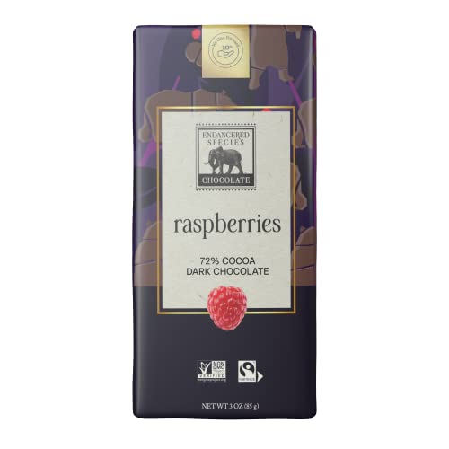 Endangered Species Chocolate Bars (12 Packs) (Dark Chocolate Raspberries (72%)) #TOP5