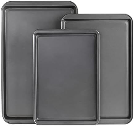 Goodcook Nonstick Steel 3-Piece Cookie Sheet Set
