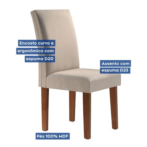 Conjunto 2 Cadeiras Estofadas Espanha Espresso Móveis Chocolate/linho glide