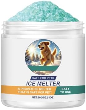 Safe Ice Melt, Pet Safe for Concrete, 100g Snow Salt Ice Melt Pet Friendly, Green Salt for Snow and Ice Removal, Sidewalk Salt, Driveway Salt, Snow Melt is Effective Up to -5