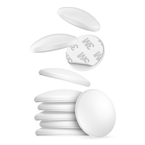 virea 10 x Butée de porte 40 x 8 mm Blanc - - Butoirs de porte autocollants - - Arrêt de porte mural élastiques - - Pour protéger les murs et les meubles -...