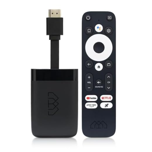 AB-COM Homatics Dongle R 4K Media-Streaming-Client Android TV Mediaplayer Stick mit Fernbedienung Flash eMMC 8GB Chromecast Unterstützt AV1