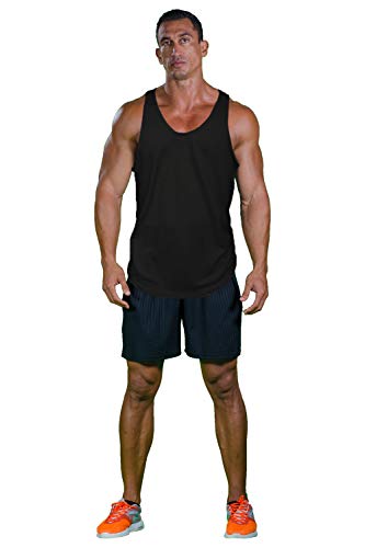 Pitbull Gym Men's Bodybuilding Stringer Y Back Workout Weight Lifting Tank Top Black