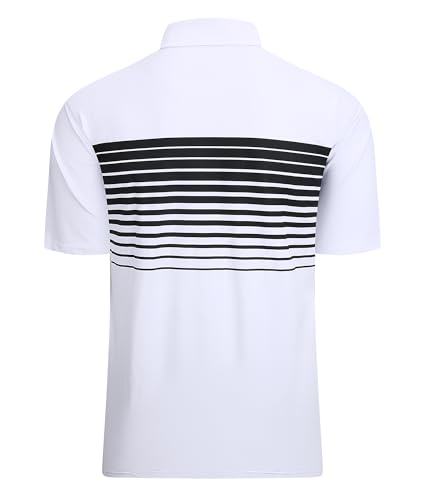 Alex Vando Mens Striped Golf Shirt Moisture Wicking Quick-Dry Sports Polo Shirts2