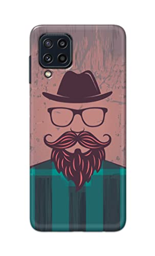 Image of PRINTFIDAA Man Icon with Beard Shirt Hipster Printed Designer Hard Case for Samsung Galaxy M32 (4G) Back Cover -(e) RPM1001