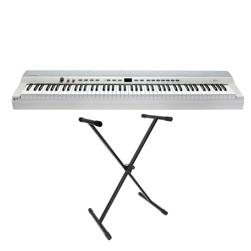 Kurzweil KAP1-WH - Teclado de piano profesional (88 teclas, con soporte Keepdrum), color blanco