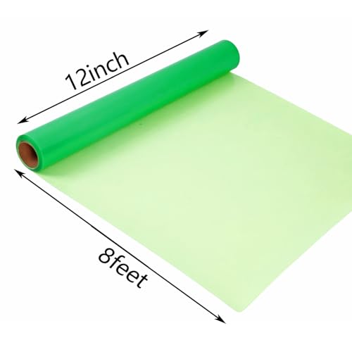 Image of guangyintong Glow in The Dark Heat Transfer Vinyl HTV Rolls, 12 inch x 8ft Luminous Fruit Green Iron on Vinyl for T-Shirts Costumes, PU Elastic HTV Vinyl for All Cutter Machines Easy to Cut & Weed