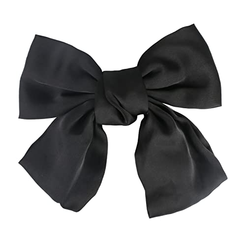 FINDIR 6pcs Große Haarschleifen Clip Mädchen Haarschmuck Schleife Schwarz Haarspangen Groß Damen Haarklammern mit Schleifen Haarschleifen für Mädchen Frauen Party Hochzeit Cover