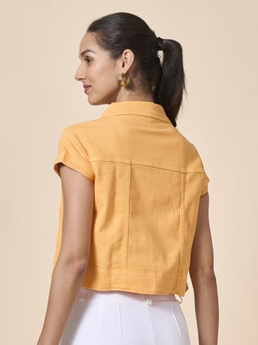 Image of Style Quotient Women Navy Blue Denim Open Front Regular Shrug