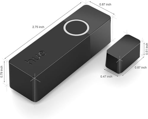 Philips Hue Secure Smart Contact Sensor, Black - 1 Pack, Door Sensor Made for Indoor Doors and Windows, Door Alarm Requires Hue Bridge, Works with The Hue App