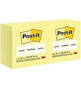 Post-it Notes, 12 Sticky Note Pads, 3 in. x 3 in., School Supplies and Office Products, Easy to R...