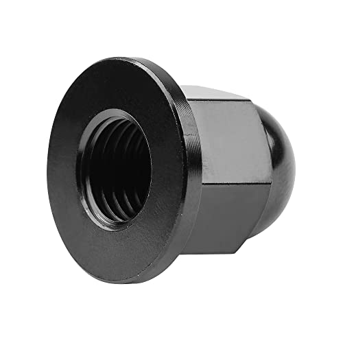 Image of Titanium M6 M8 M10 Dome Head Acorn Nuts for Bicycle Motorcycle Exhaust Pipe Car Pack of 6 (M10, Black)