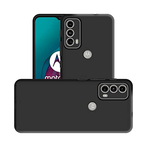 Image of Case Creation Liquid TPU Silicone Cover for Moto E30 Soft Case,Anti-Dirty Slim Case Frosted Matte Cute Candy TPU Raised Bezel (Splash of Color) Back Case Cover for Motorola Moto E30 -Black