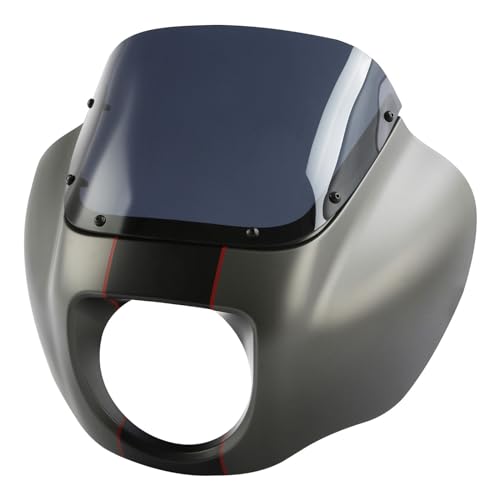 Image of Front Headlight Quarter Fairing Windshield Fit For Harley Softail Low Rider FXLR S FXLRS 2018-2025 Street Bob FXBB FXBBS 2018-2025 Softail Standard FXST 2020-2024 Industrial Gray Denim /Black Denim