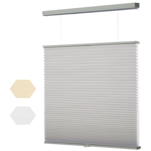 MYshade Top Down Bottom Up（TDBU） Cellular Shades, 1.5 inch Cordless Light Filtering Honeycomb Pleated Blinds for Windows Home Bedroom Office, Light Control, Thermal Insulated, 45" W x 72" H, Gray