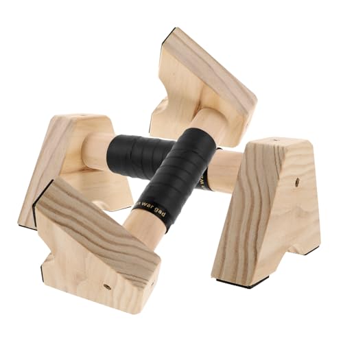 Sosoport Men's Handles Wooden Stand Non-slip Base Parallettes Bars for Calisthenic Training