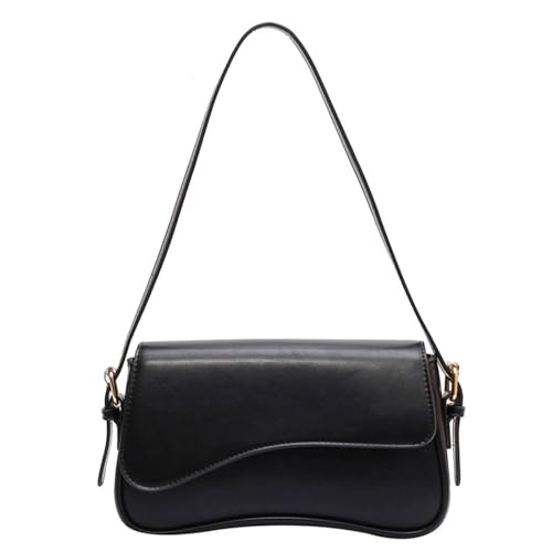 Shoulder Bag for Women Y2K Trendy Purse Vegan Leather Hobo Handbags Clutch Saddle Bag with 2 Removable Strap
