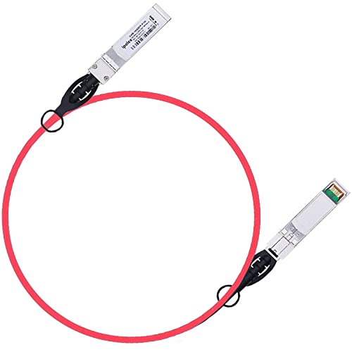 Image of ipolex Colored 10G SFP+ Twinax Cable, Direct Attach Copper(DAC) Passive Cable, 1m (3.28ft) in Red, for Cisco SFP-H10GB-CU1M, Meraki, Ubiquit, Mikrotik, Intel, Fortinet, Netgear and More