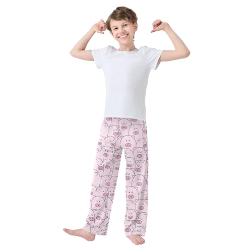Pink Pig Boys Long Pants Soft Trousers Elastic Waist Kids Lounge Bottoms with Pockets S-XL2