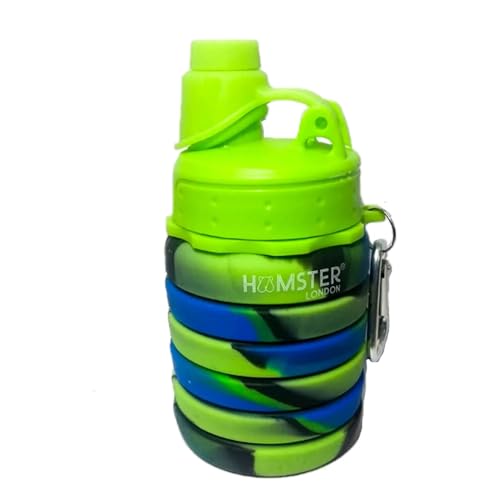 Image of HAMSTER London Silicone Expandable and Foldable Water Bottle for Kids 500ml (Green)