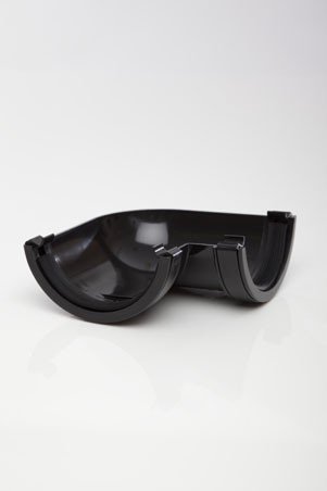 Angle 90° anti-fuite Polypipe RR103 gouttière noire demi-ronde 112 mm
