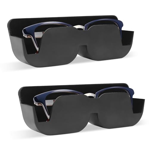 AOROPS Rangement pour Lunettes de Voiture, 2 étuis à Lunettes de Soleil de Voiture 165 mm x 55 mm x 35 mm, Rangement Support Autocollant avec Rembourrage en...