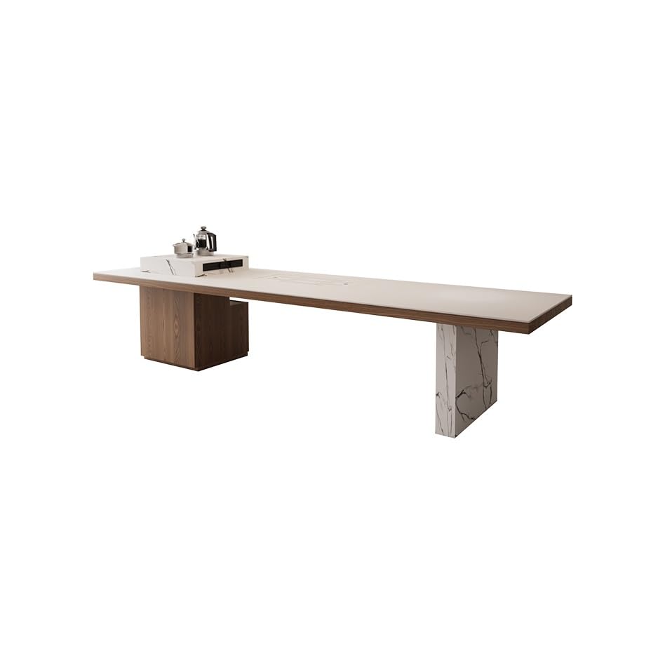 Escritorio de Juegos Moderno Mesa de Isla Madera Maciza Pizarra, Mesa Grande for Preparar té y Recibir Invitados en la Sala Estar, también Adecuada for el Trabajo del Jefe Empresa