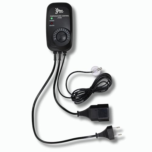 Termoregolatore con sonda termostato Analogico per Serpenti Tartarughe Lucertole Gechi Altri Rettili Regolabile tra 21°C e 33°C Max 500w Ideale con Tappetini Lampade Cavi Riscaldanti Pet Tribe
