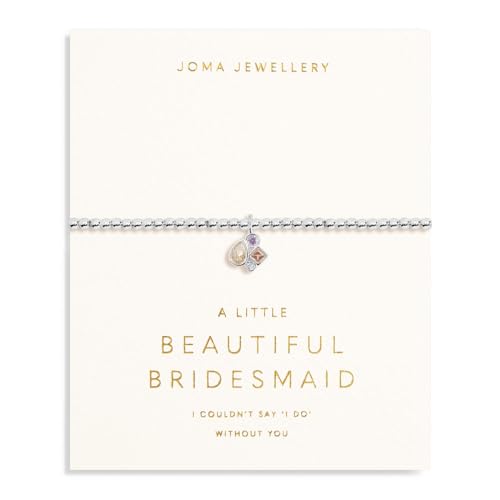 Joma Jewellery BRIDAL A LITTLE BEAUTIFUL BRIDESMAID Silver Plated Bracelet in 17.5 cm stretch