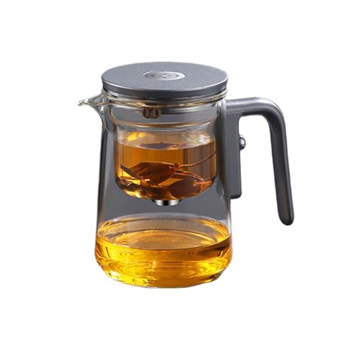 Pot à infuseur à thé en verre, théière en verre avec infuseur | Bouilloire à thé en anti-fuite | Théières à contrôle de presse avec poignée Anti-brûlure, pour en vrac, fleurs, voyage à