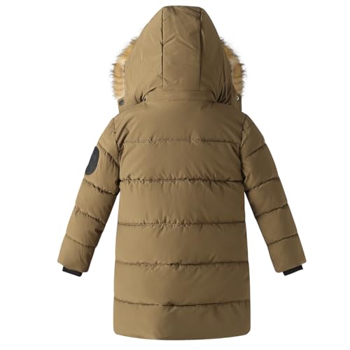 Little Boys Long Coats Winter Puffer Jackets Fleece Parka Thicken Padded Clothes2
