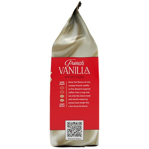 Community Coffee French Vanilla Flavored 72 Ounces, Medium Roast Ground Coffee, 12 Ounce Bag (Pack of 6)