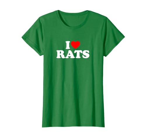 I Love Rats,I Heart Rats T-Shirt, Women, Kelly Green, 3X-Large