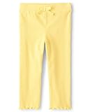 The Children's Place Baby Toddler Girls Ribbed Tie Front Leggings, Sun Valley, 5T