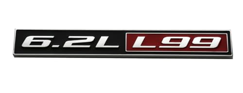 Image of 2pcs 6.2L Liter L99 Real Engine Hood Emblem Badge Nameplate Crate Replacement for Universal Cars (Chrome Red), EI-SilveCutom#2