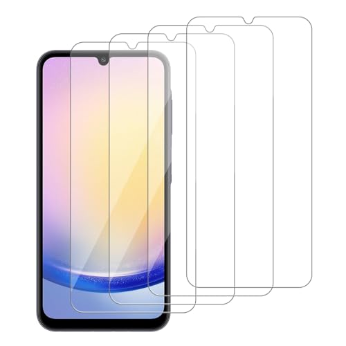 iCsapr 4 Pack Glass Screen Protector Compatible for Samsung Galaxy A25 5G / SM-A256E [9H Hardness]-HD Screen Tempered Glass Scratch Resistant Easy Install [Case Friendly]