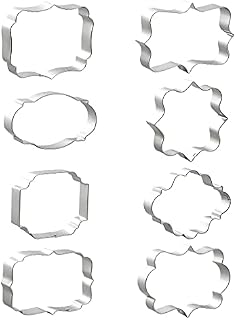 Cookie Cutters, niCWhite 8pcs Cookie Cutters Set Stainless Steel Plaque Frame Pastry Cutters Biscuit Sandwich Cutters Fondant Baking Cutter Molds for DIY Cake Sugarcraft Pastry Bakeware Decoration