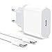 Produktbild Anigaduo 20W USB C Ladegerät und 2M Ladekabel Kabel für iPhone 14/14 Pro/14 Pro Max/14 Plus/13/12/11/SE, USBC Netzteil Stecker Power Adapter Schnellladegerät Ladestecker Schnellladekabel Ladeadapter